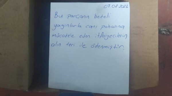Tekirdağ'dan Çanakkaleli itfaiyecileri duygulandıran kargo